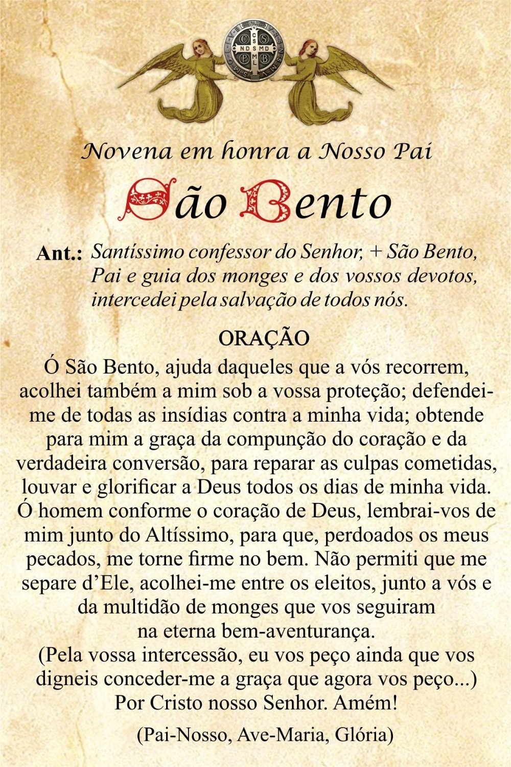 BREVE NOVENA EM HONRA A NOSSO PAI SÃO BENTO